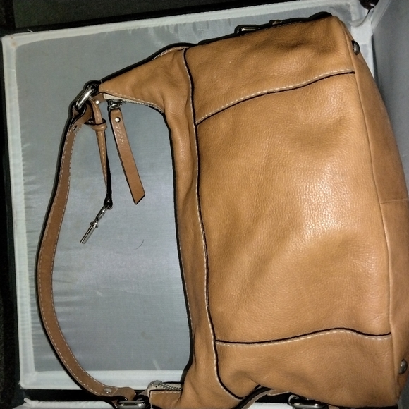 Women's Honey brown leather Fossil purse bag This bag was used On TikTok - Picture 4 of 13